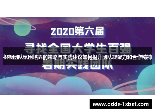 积极团队氛围培养的策略与实践建议如何提升团队凝聚力和合作精神